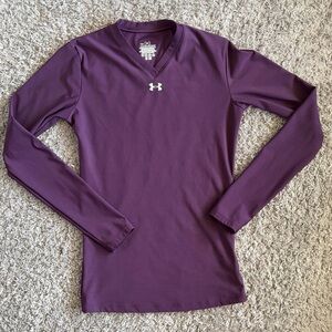 Under Armour•Girls’ V-Neck Compression Long Sleeve Shirt | Purple | Large